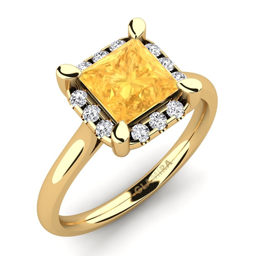 Princess Citrine Engagement Ring Amay 1.25 crt