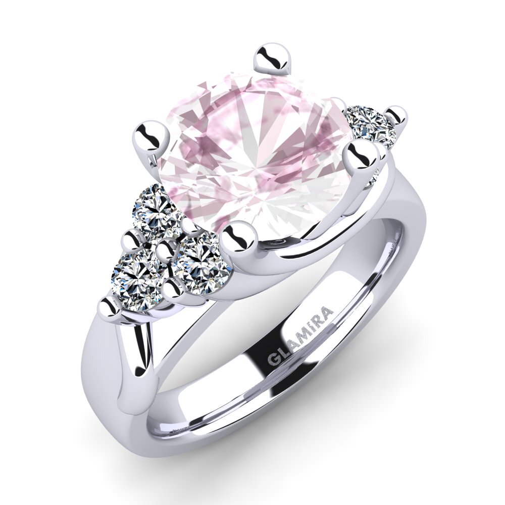 Round Kunzite Engagement Ring Amaya 3.0 crt