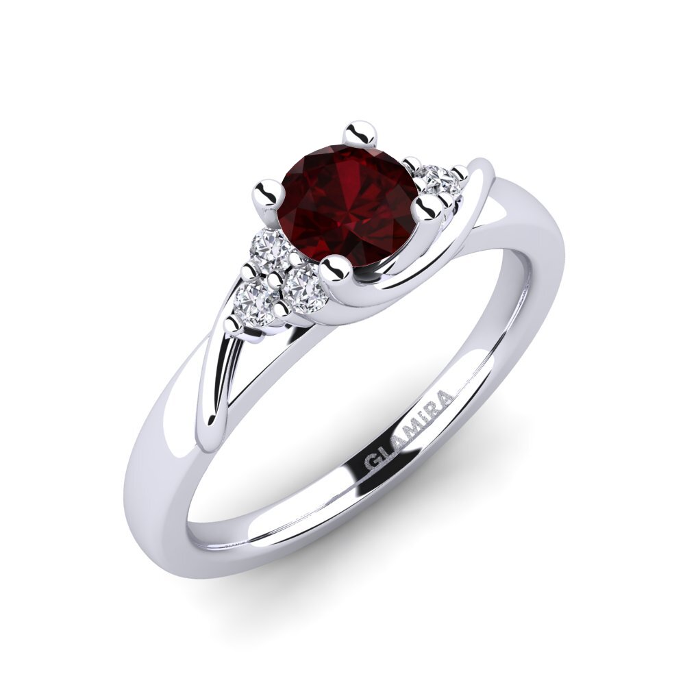 Round Garnet Engagement Ring Amaya 0.5 crt
