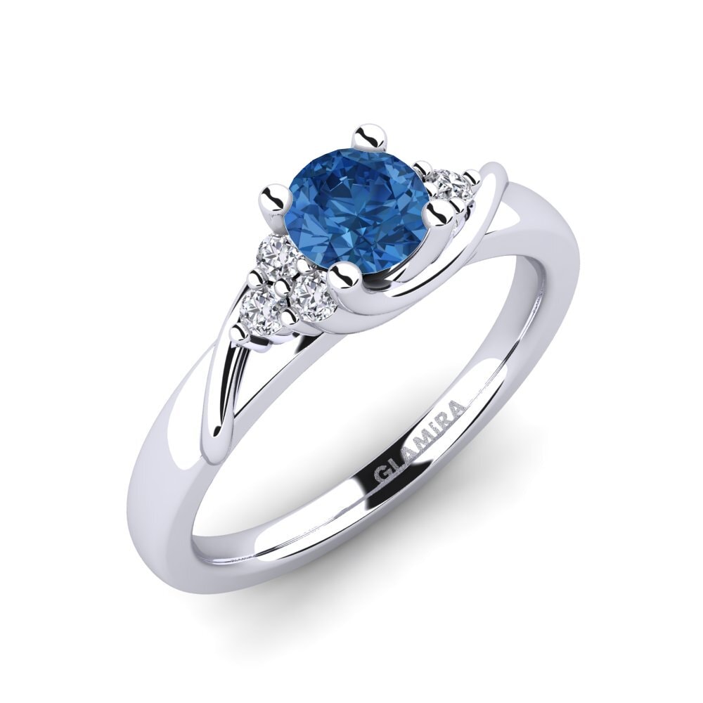 Circonita Azul Oscuro Anillo de compromiso Amaya 0.5 crt