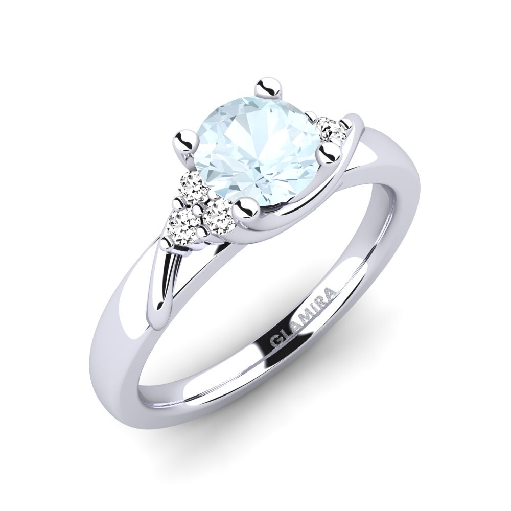 Aguamarina Anillo de compromiso Amaya 0.8 crt