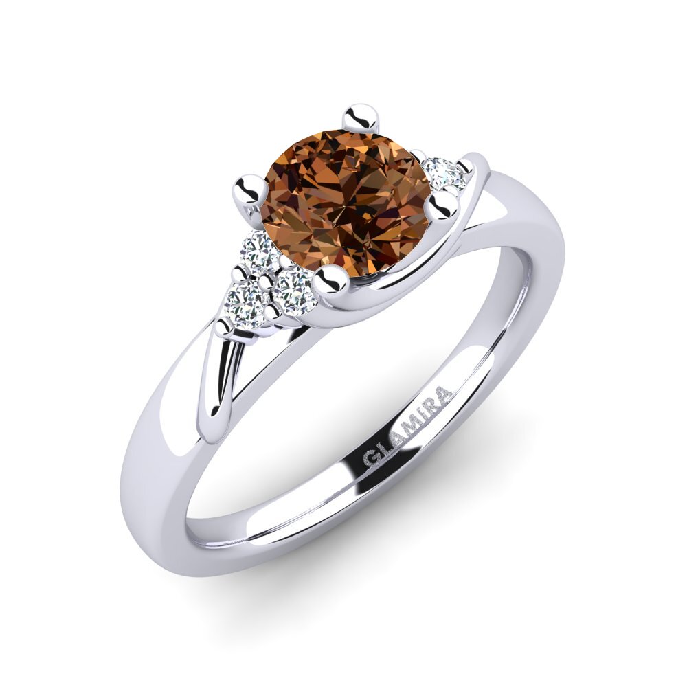 Diamante café Anillo de compromiso Amaya 0.8 crt