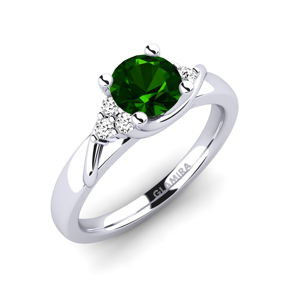 Turmalina verde Anillo de compromiso Amaya 0.8 crt