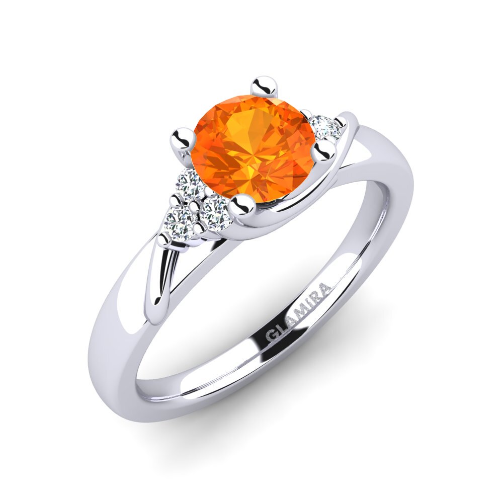 Zafiro Naranja Anillo de compromiso Amaya 0.8 crt