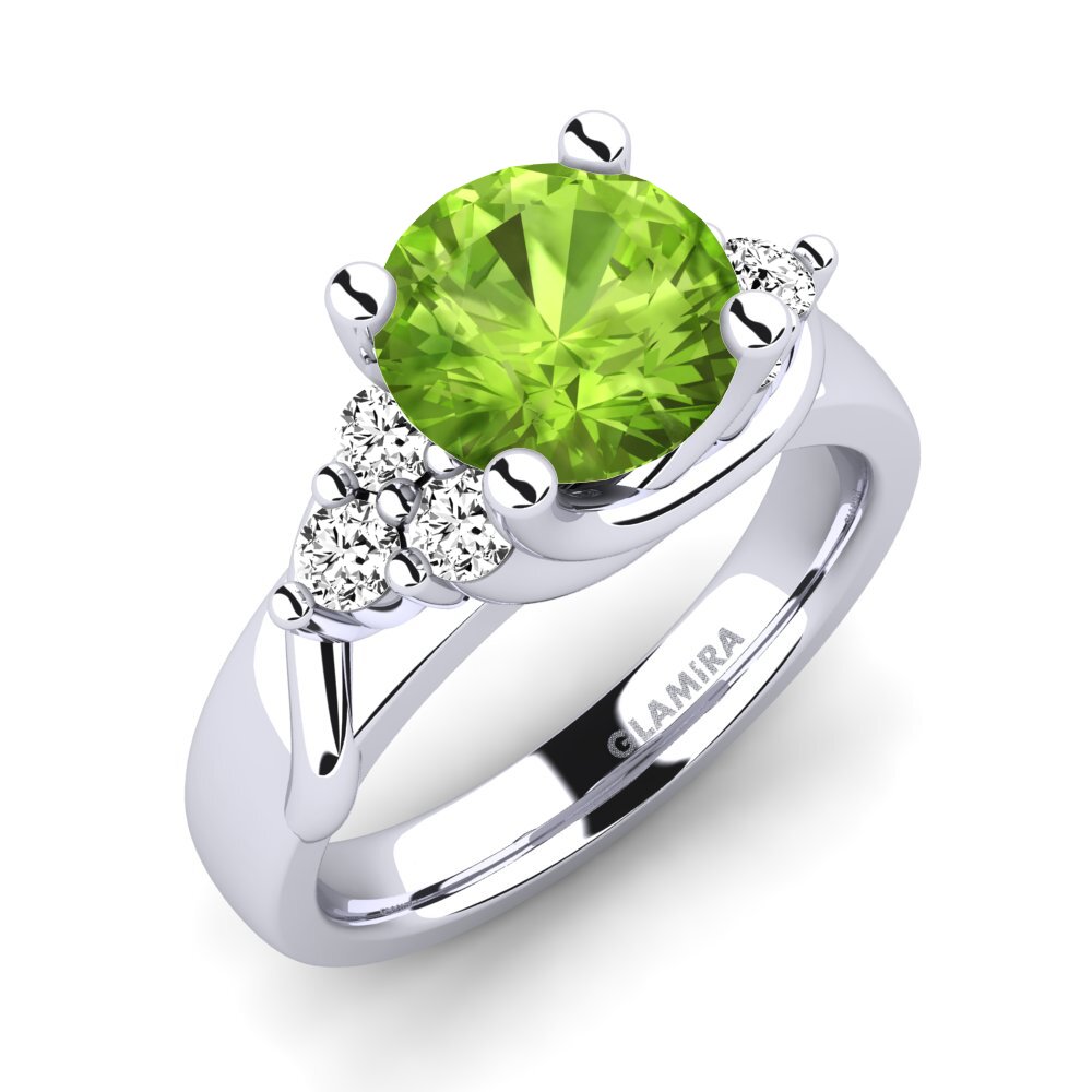 Rund Peridot Verlobungsringe Amaya 2.0 crt