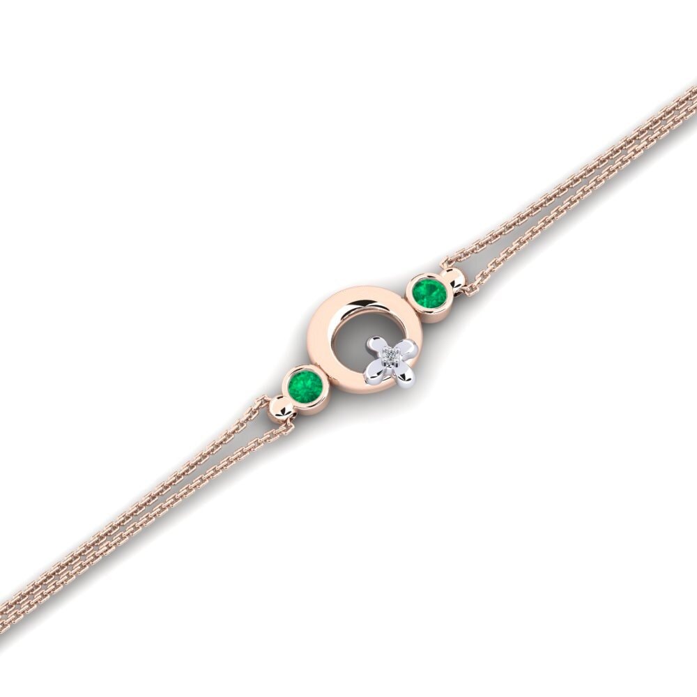 9ct Rose & White Gold Emerald Women's Bracelet Amazeder