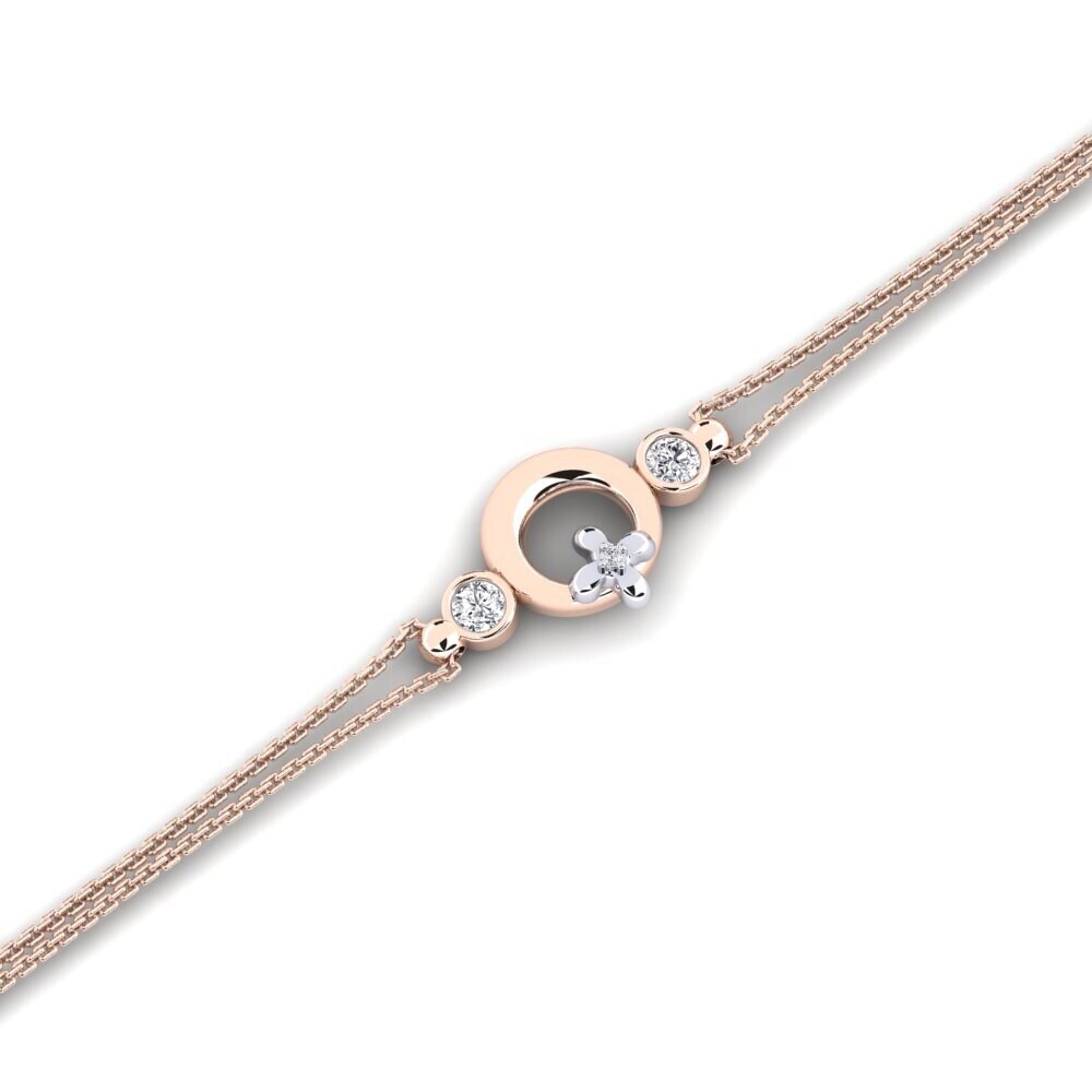 9ct Rose & White Gold Lab Grown Diamond Women's Bracelet Amazeder