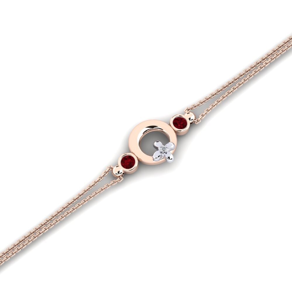 9ct Rose & White Gold Ruby Women's Bracelet Amazeder