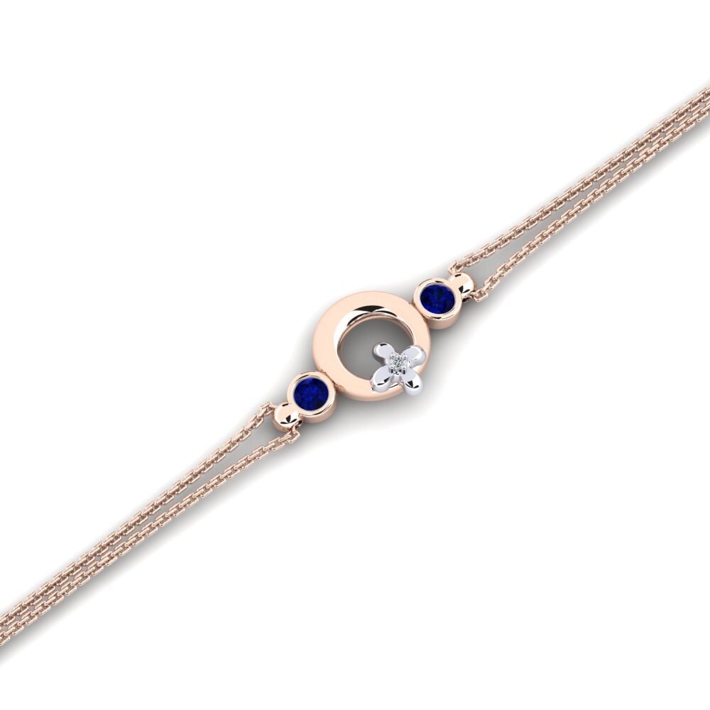 9ct Rose & White Gold Sapphire Women's Bracelet Amazeder