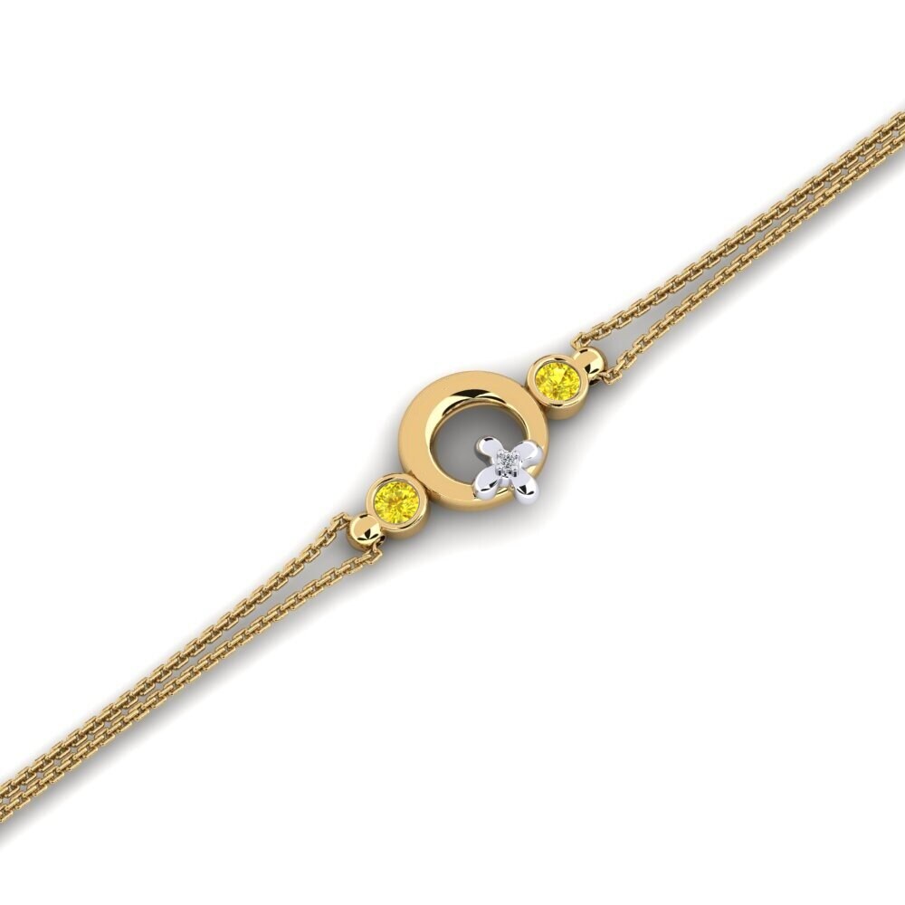 9ct Yellow & White Gold Yellow Sapphire Women's Bracelet Amazeder