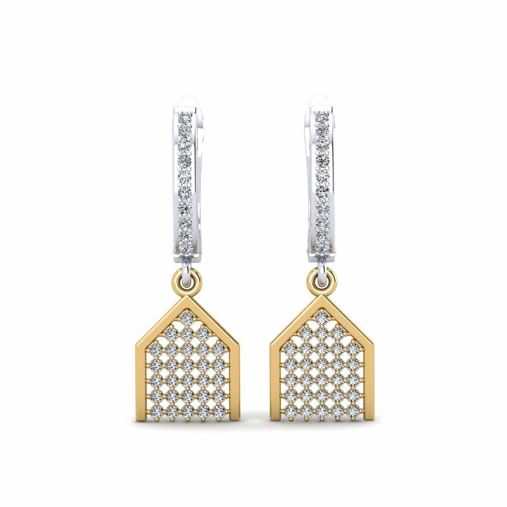 18k Oro Blanco & Amarillo Pendiente de mujer Ambassade
