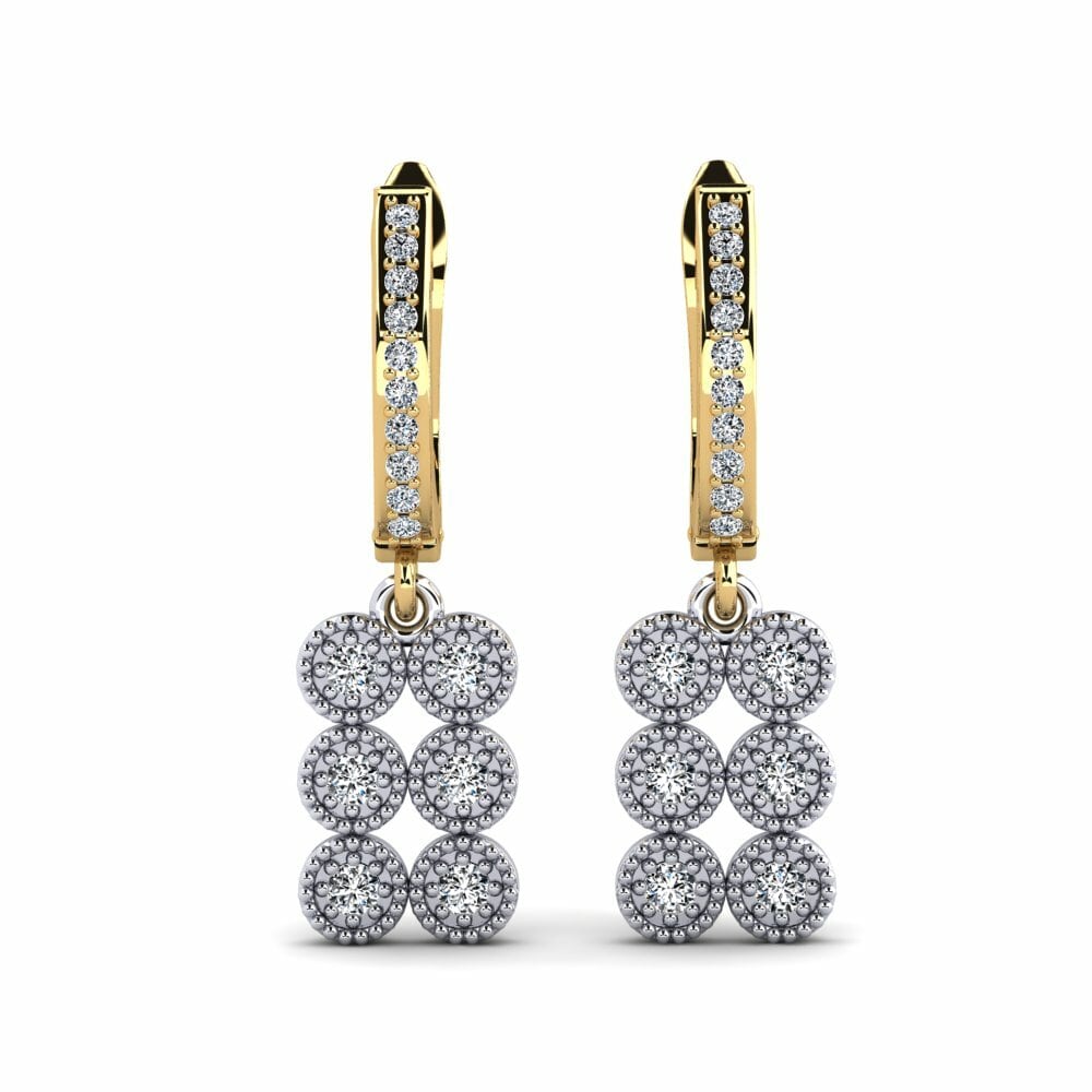 18k Oro Blanco & Amarillo Pendiente de mujer Ambulant