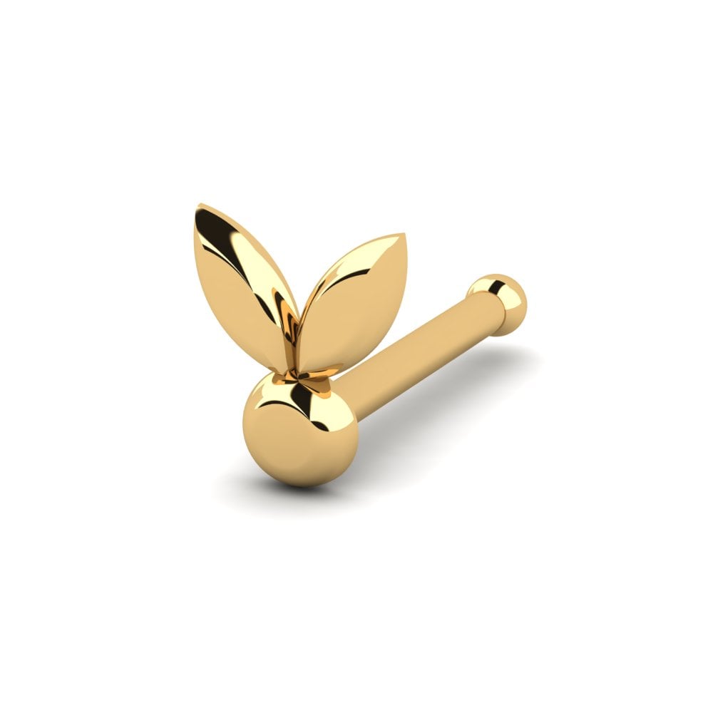 18K Geel Goud Neus Pin Ameba