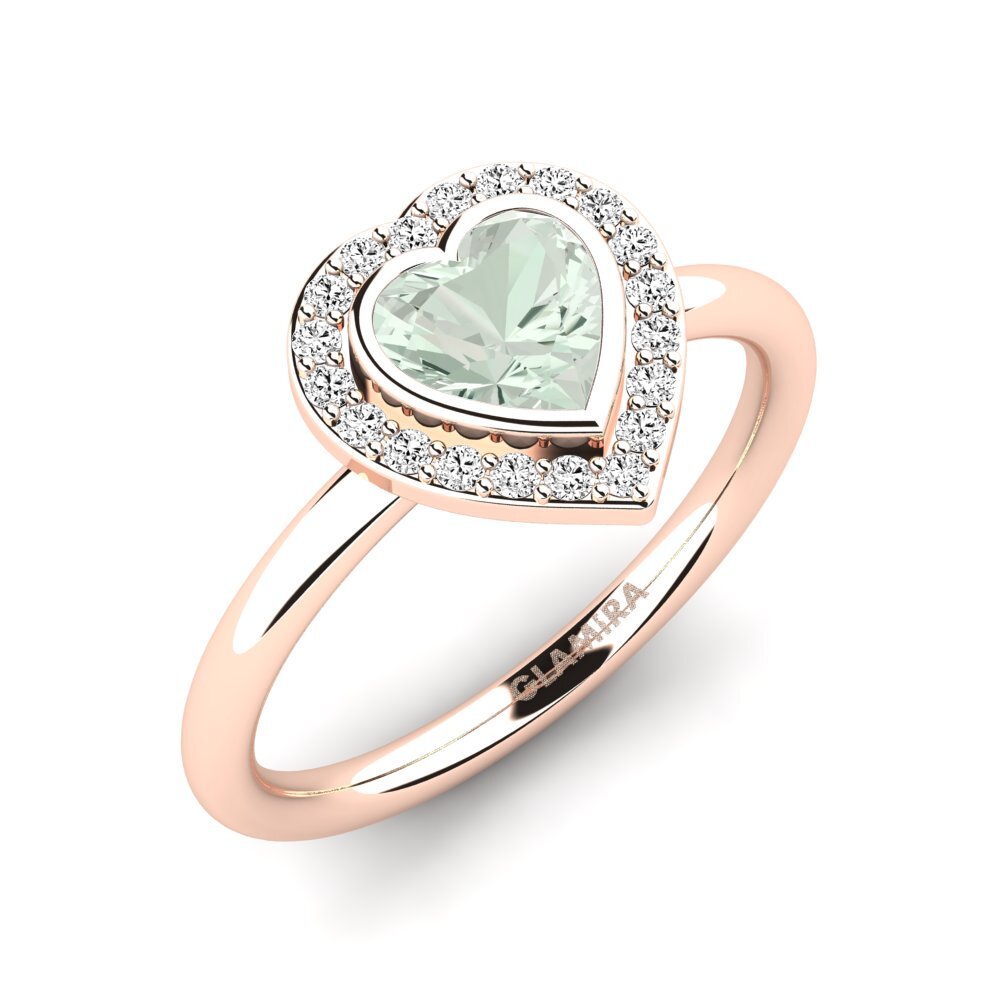 750 Rood Goud Groene Amethist Dames Ring Amery