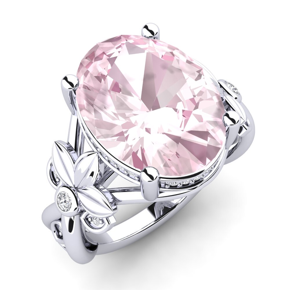 White Silver Kunzite Ring Ami