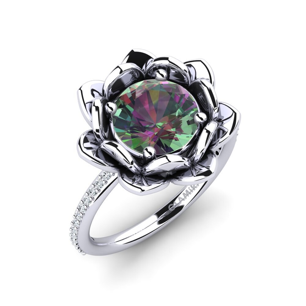 18ct White Gold Mystic Topaz Ring Amilesa