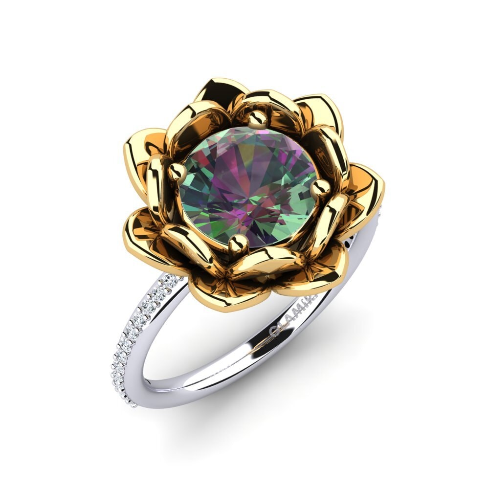 9ct Yellow & White Gold Mystic Topaz Ring Amilesa