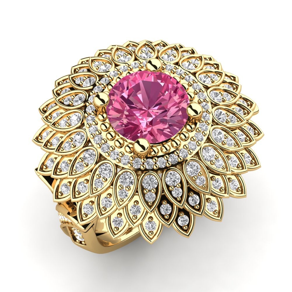 9ct Yellow Gold Pink Tourmaline Ring Amirella