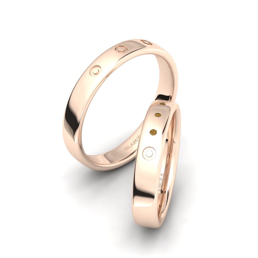 750 Rood Goud Bruine Diamant Ringen Amirta SET