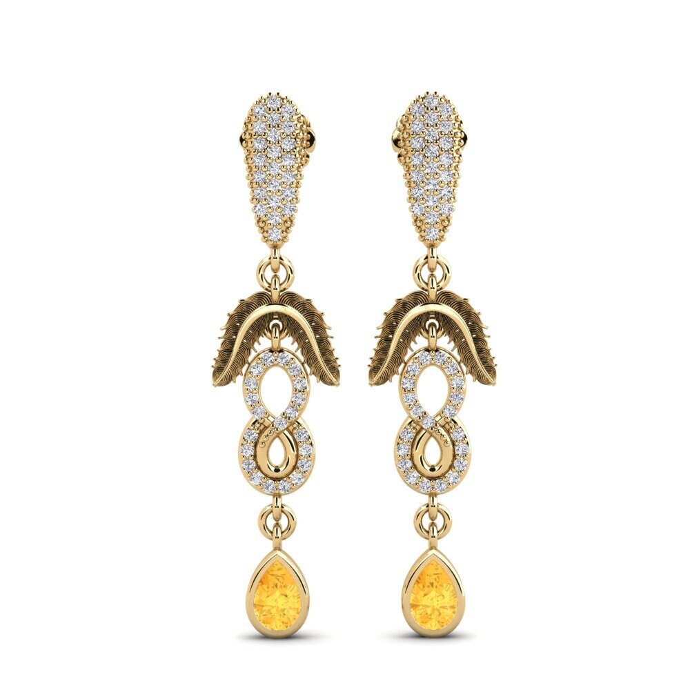 9ct Yellow Gold Citrine Women's Earring Amonavis
