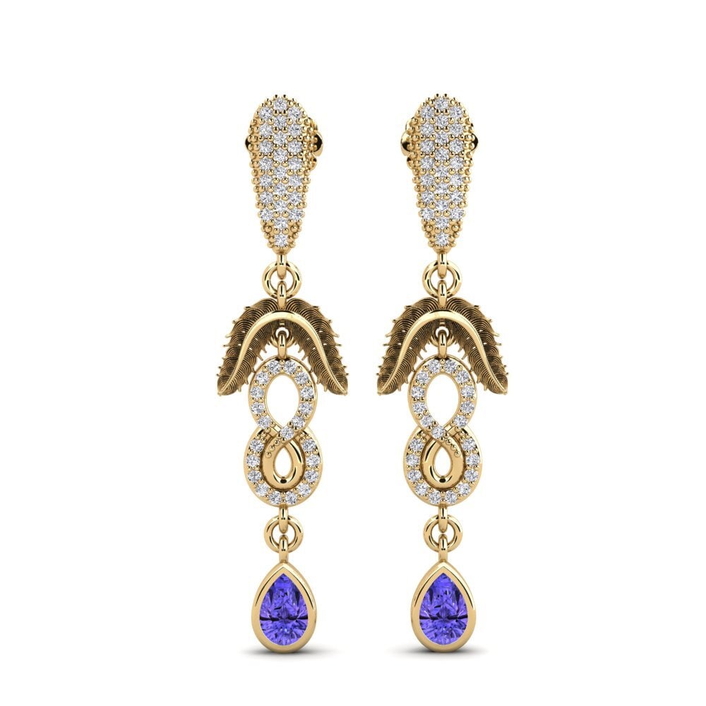 18ct Yellow Gold Tanzanite Women's Earring Amonavis