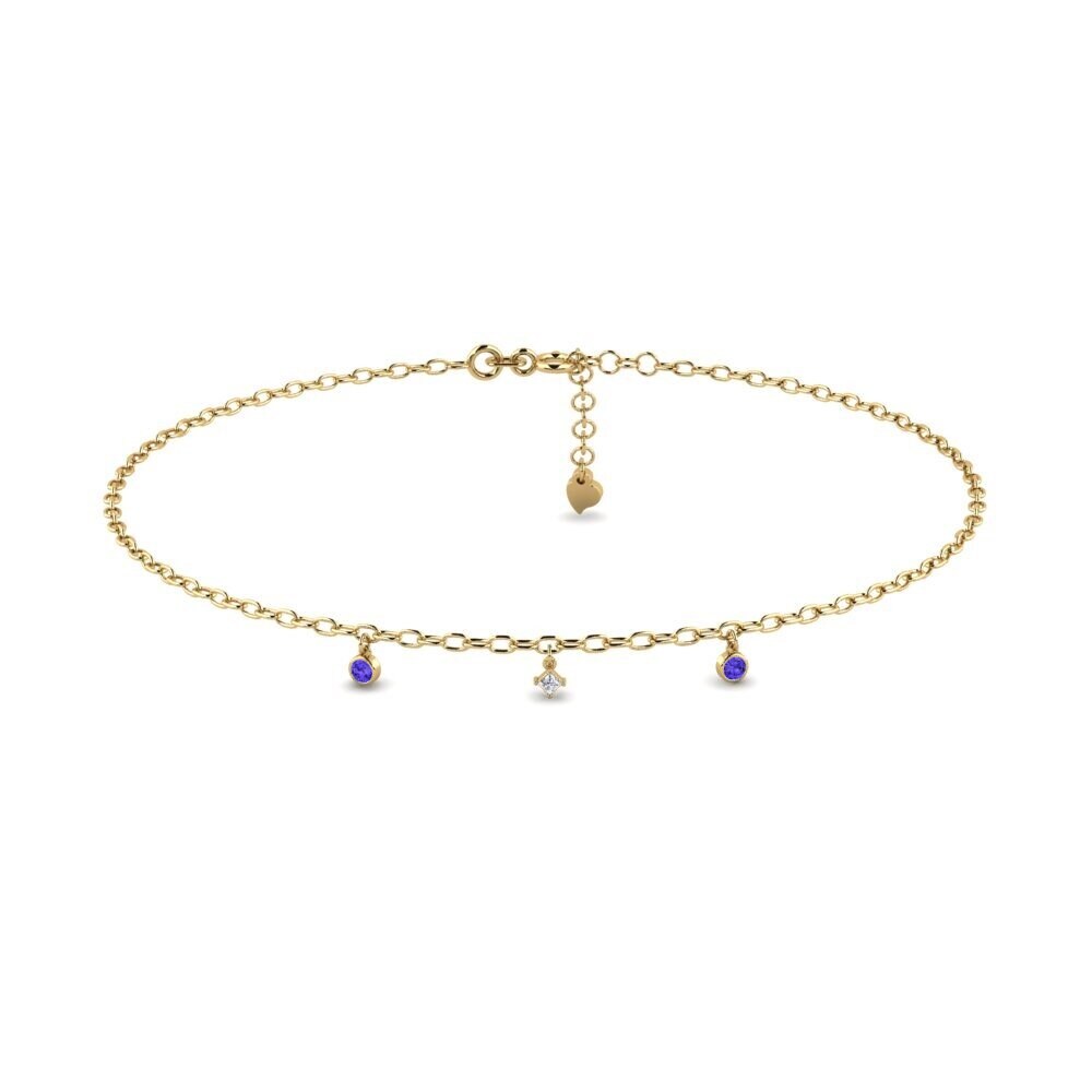 14ct Yellow Gold Tanzanite Women's Anklet Amondi