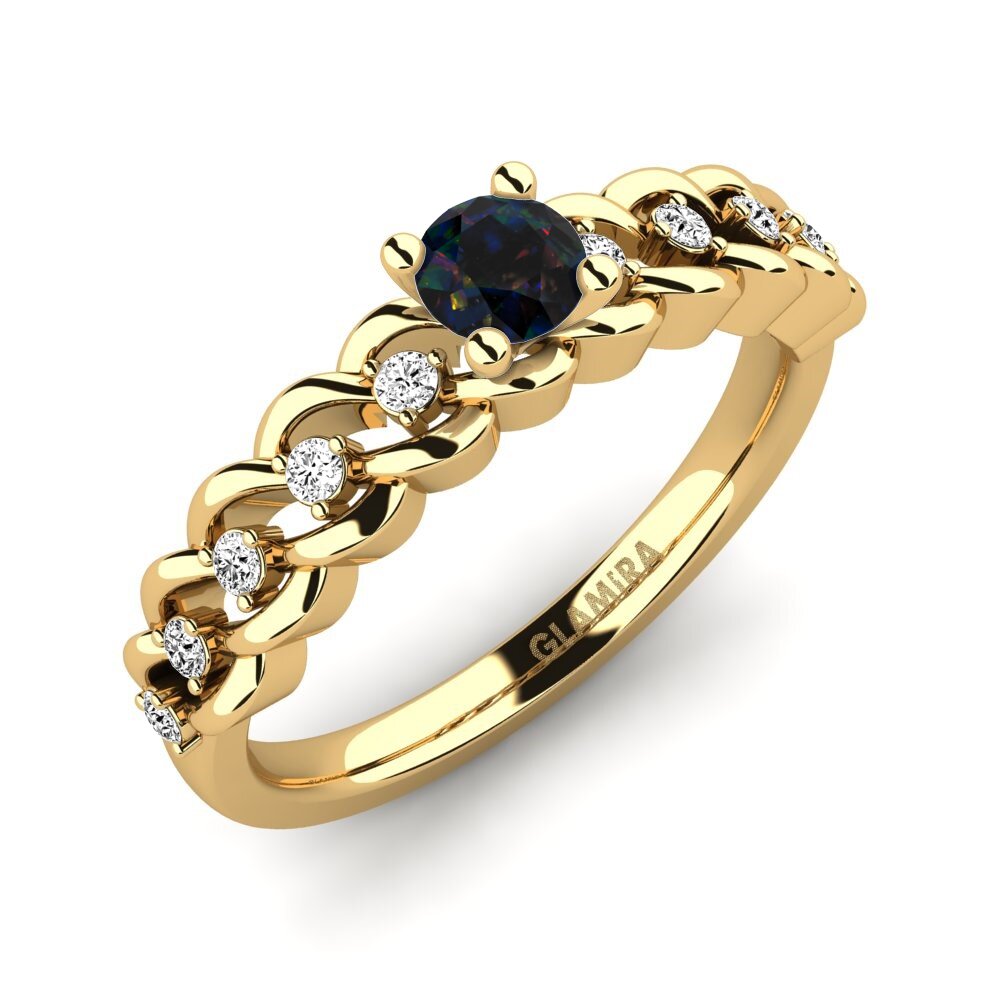 Black Opal Engagement Ring Amora 0.25 crt