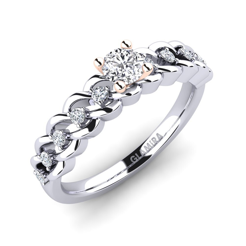 9ct White / Rose Gold Engagement Ring Amora 0.25 crt