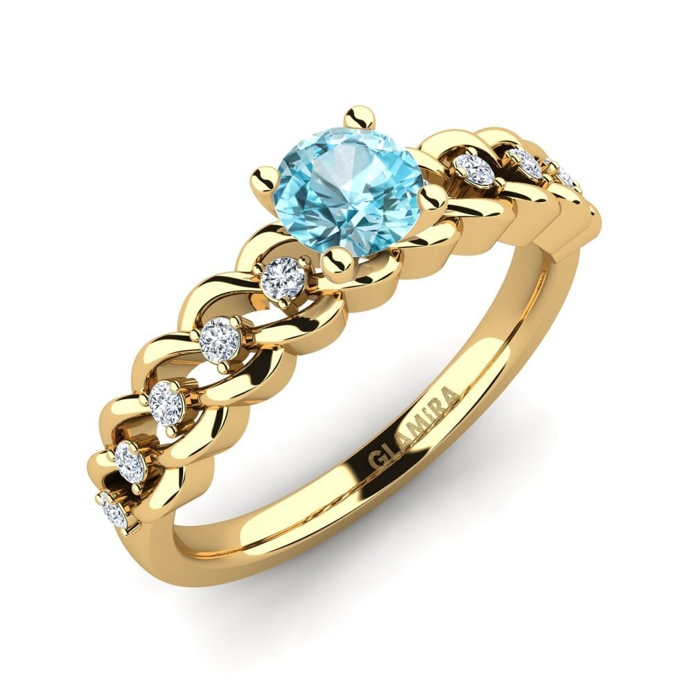 Blue Zircon Engagement Ring Amora