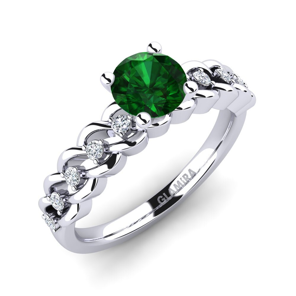9ct White Gold Tsavorite Engagement Ring Amora 0.8 crt