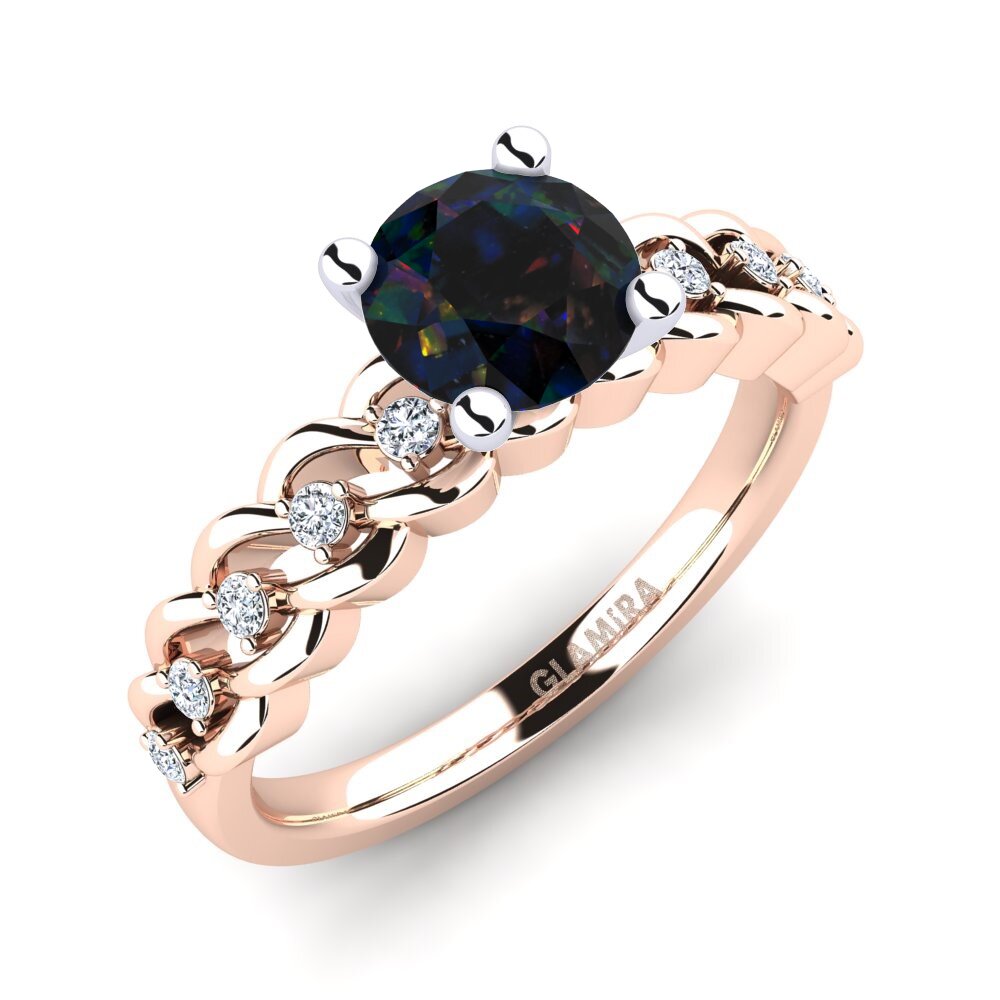 Black Opal Engagement Ring Amora 1.0 crt