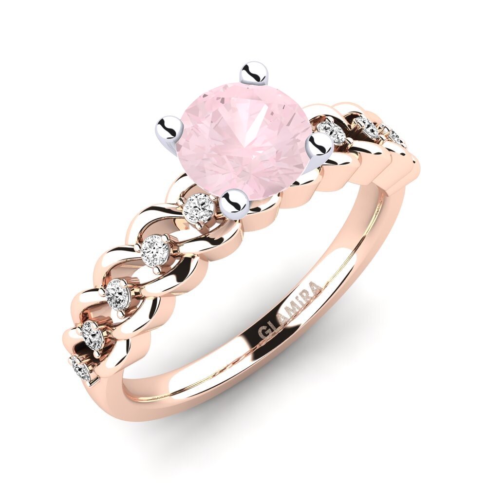 Rose Quartz Engagement Ring Amora 1.0 crt