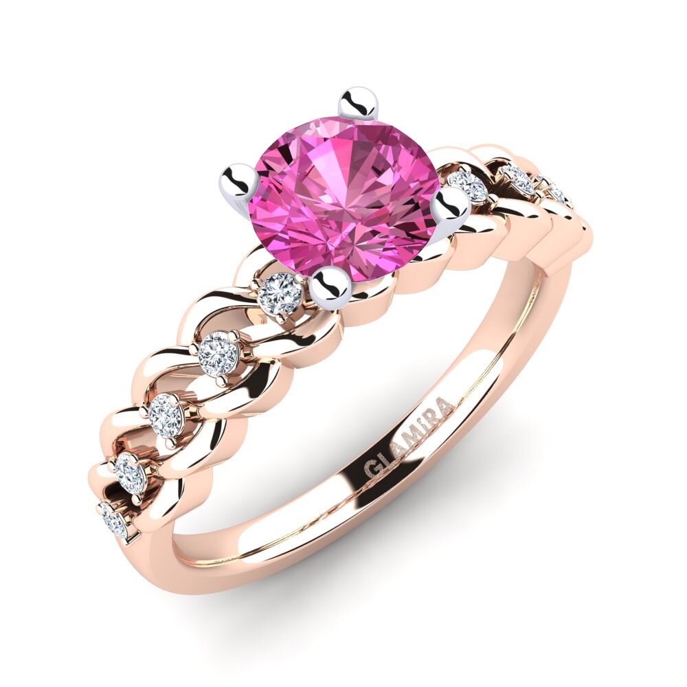Pink Topaz Engagement Ring Amora 1.0 crt