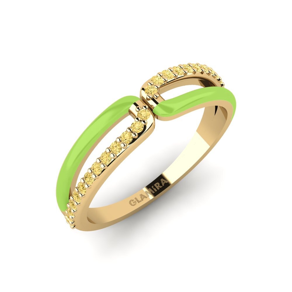Diamante Amarillo Anillo Amorgos