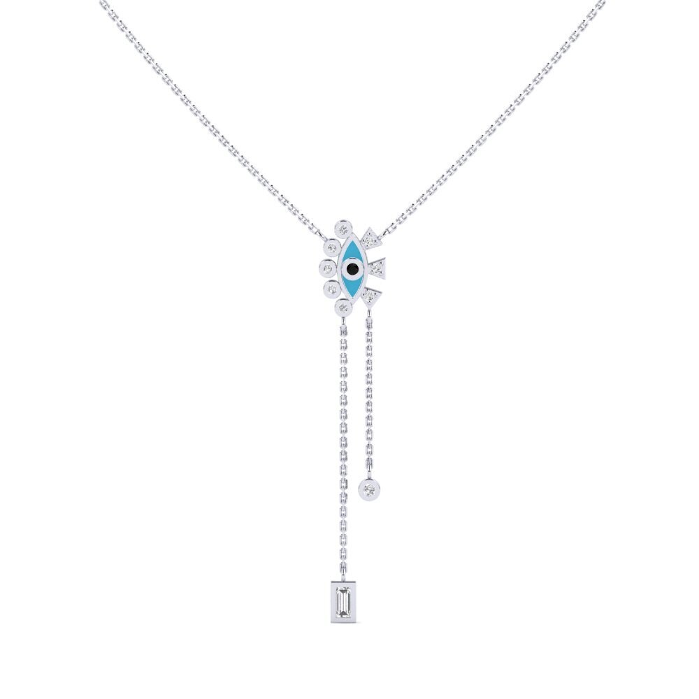 Plata 925 Diamante Negro Collar de Mujer Amorium