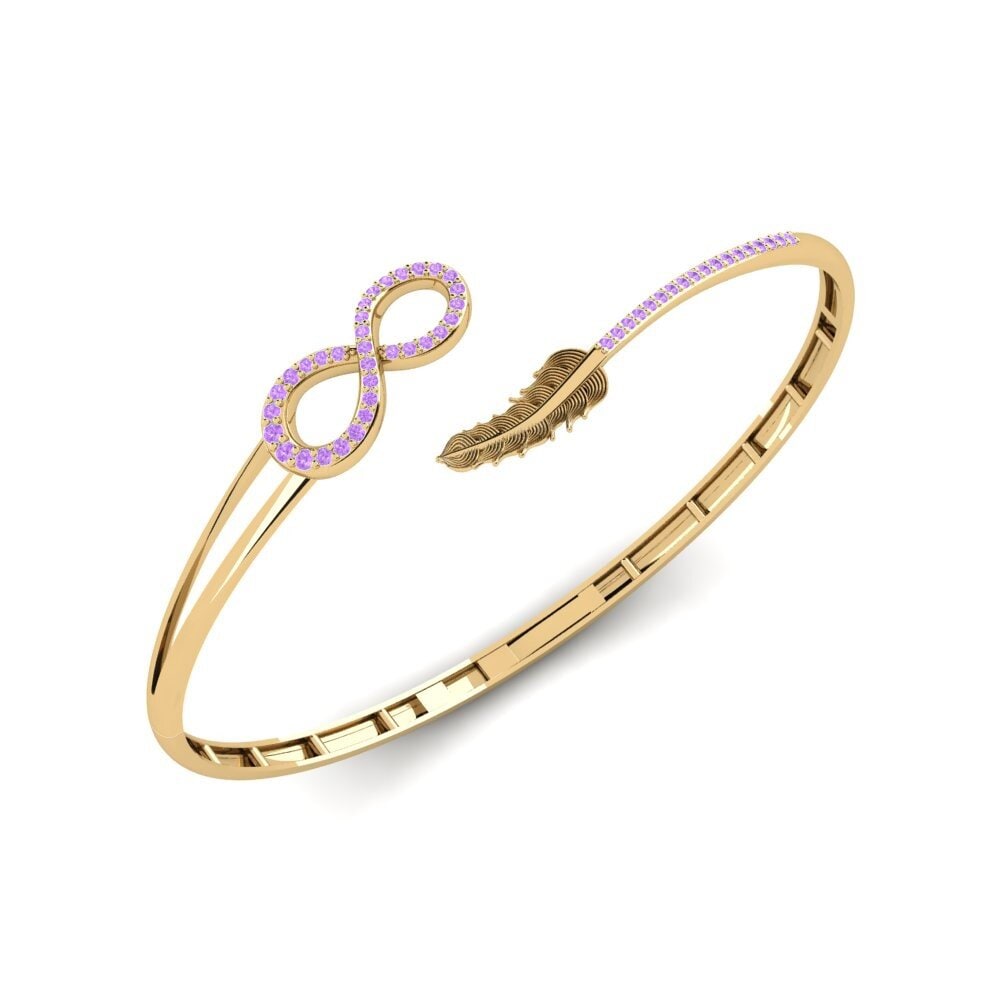 9ct Yellow Gold Amethyst Women's Bracelet Amoursansfin