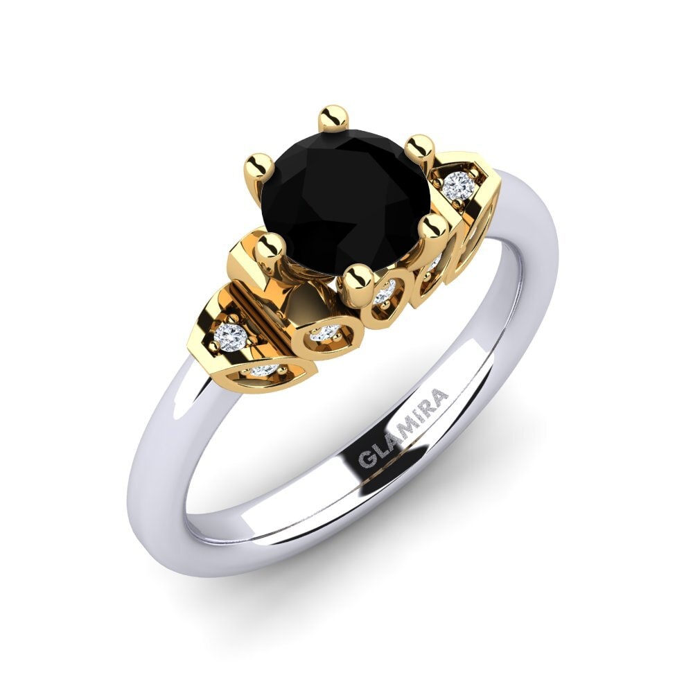 Black Onyx Engagement Ring Amrita