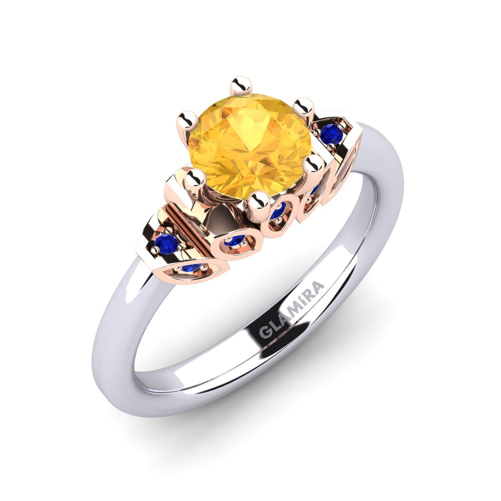 14K Wit & Rood Goud Citrien Verlovingsring Amrita
