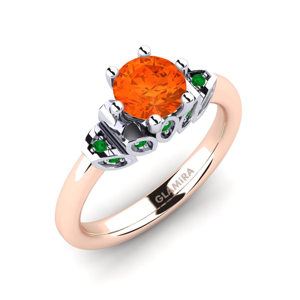 18K Rose & White Gold Fire-Opal Engagement Ring Amrita