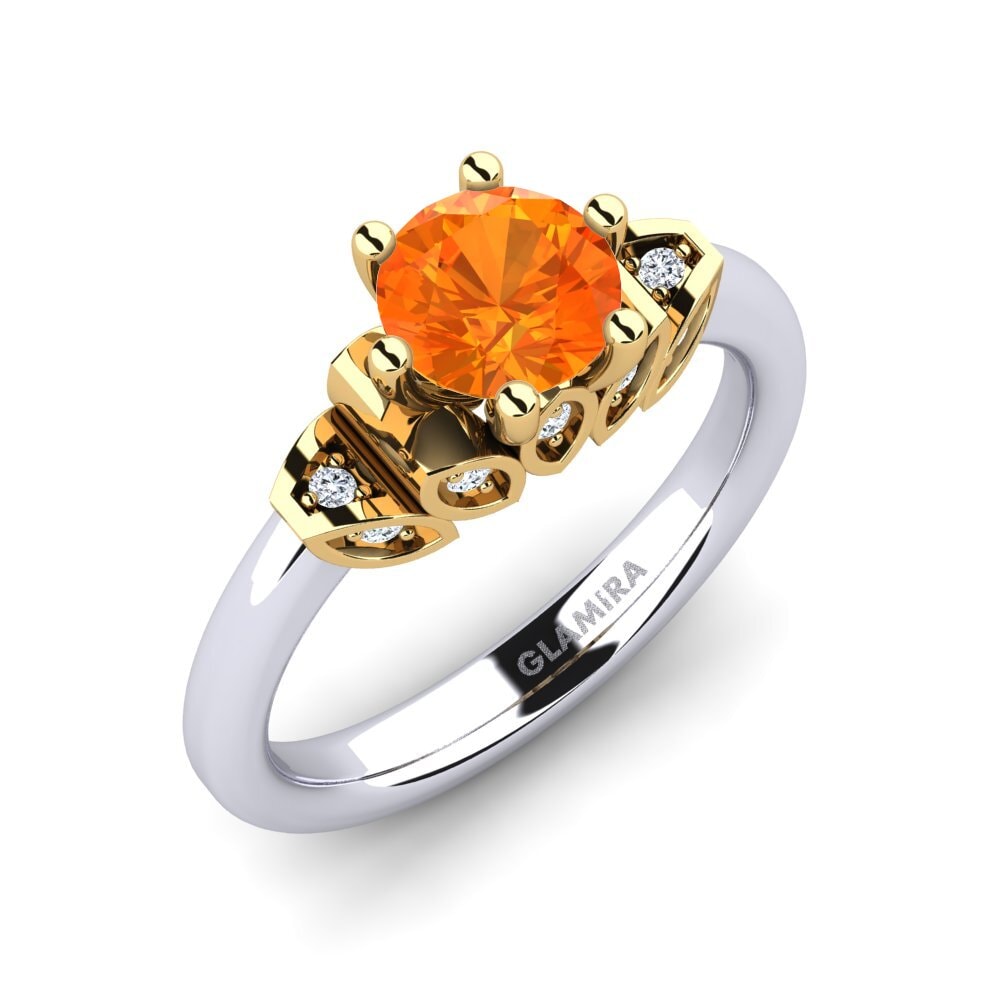 Orange Sapphire Engagement Ring Amrita