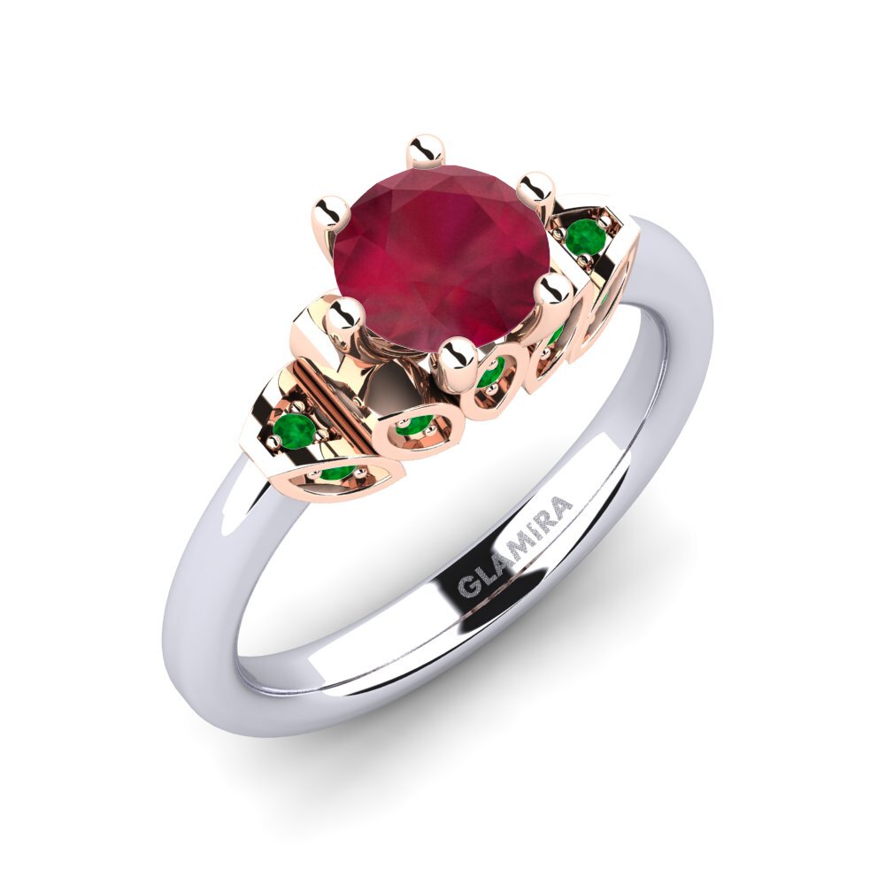 18ct White & Rose Gold Engagement Ring Amrita