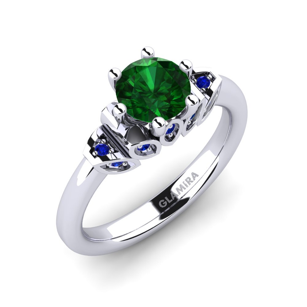 18K Wit Goud Tsavorite Verlovingsring Amrita