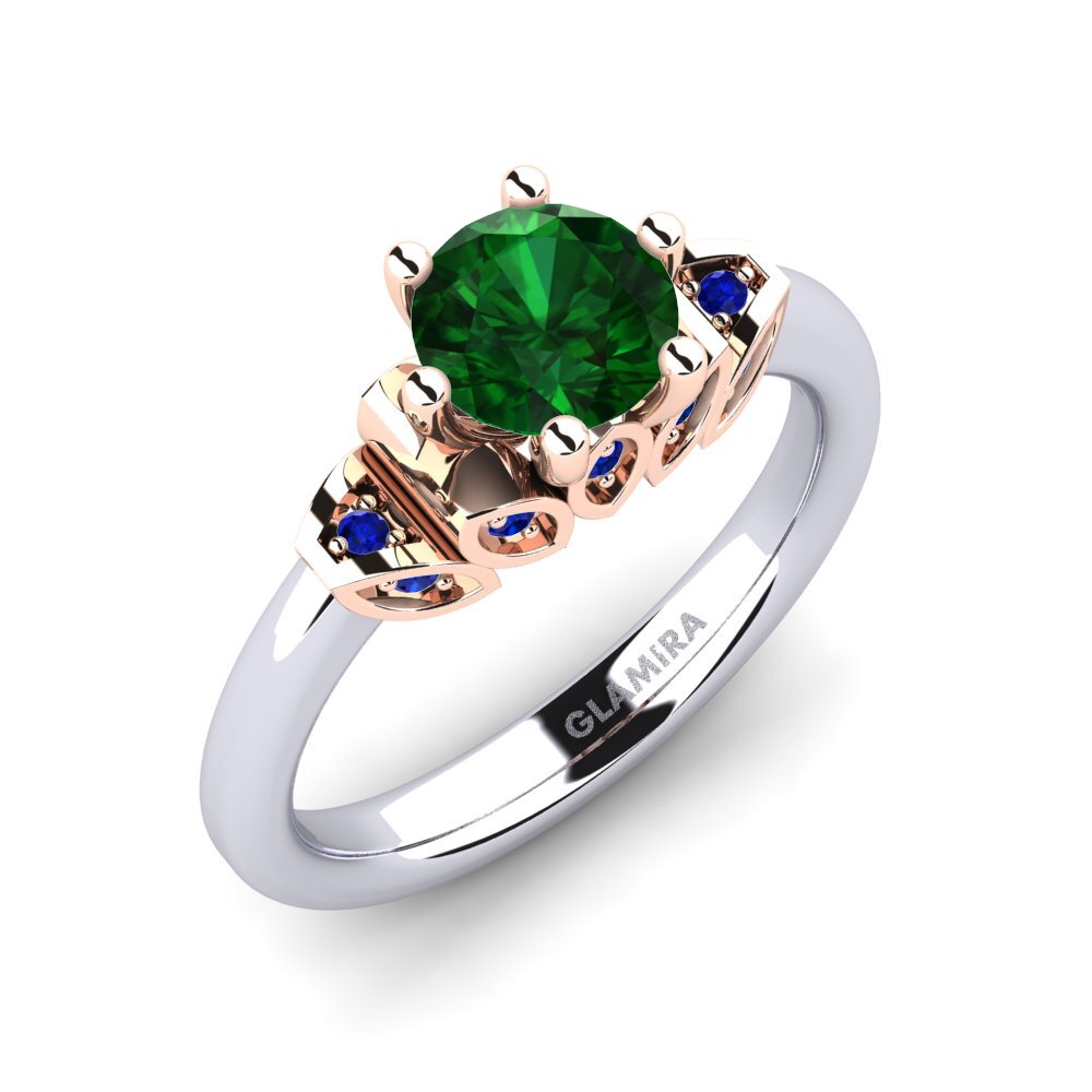 14K Wit & Rood Goud Tsavorite Verlovingsring Amrita