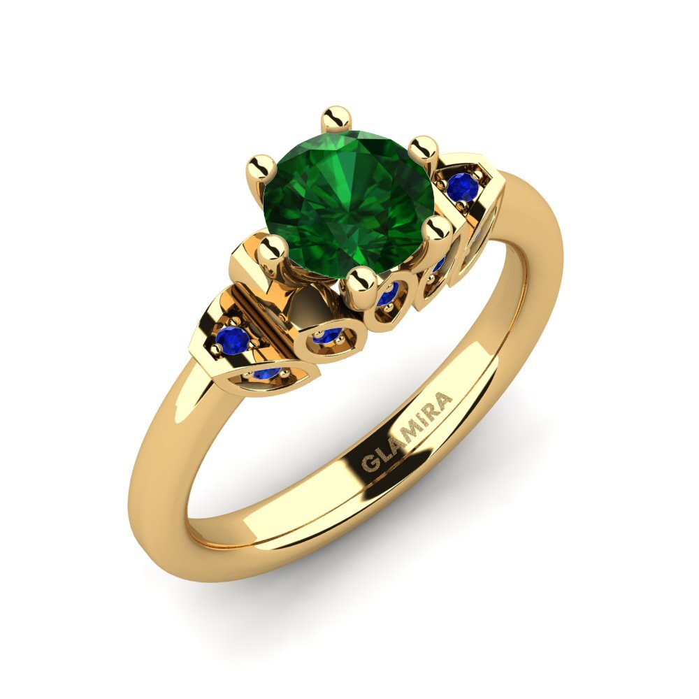 14K Geel Goud Tsavorite Verlovingsring Amrita