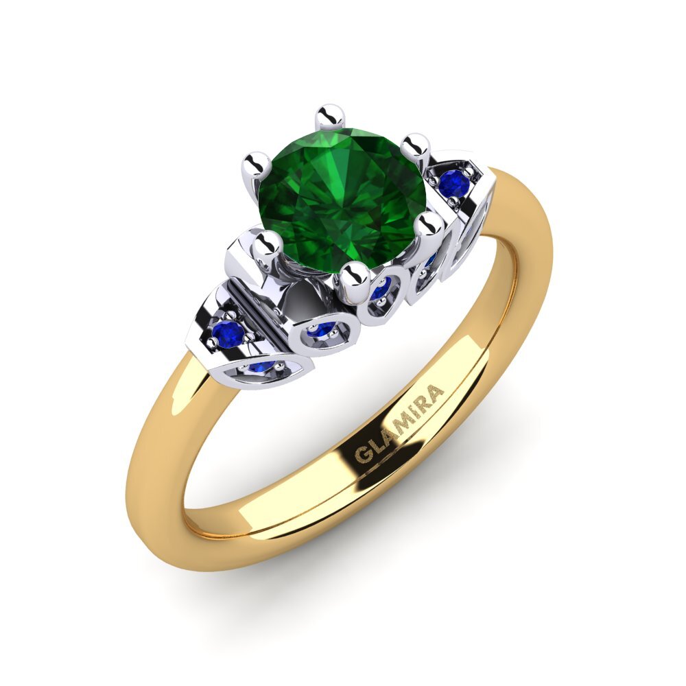 14K Geel & Wit Goud Tsavorite Verlovingsring Amrita