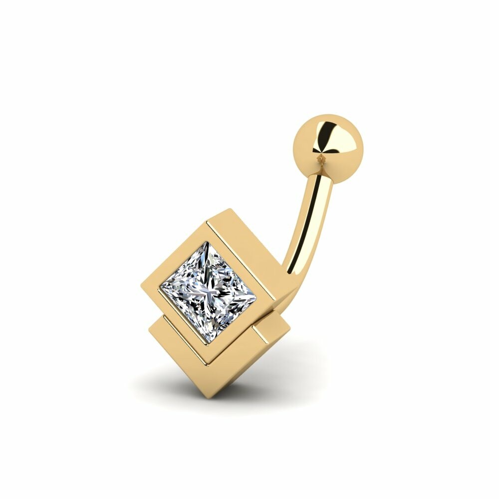 Cartilage Piercing De Oreja Amulet Oro Amarillo 585 Cristal de Swarovski