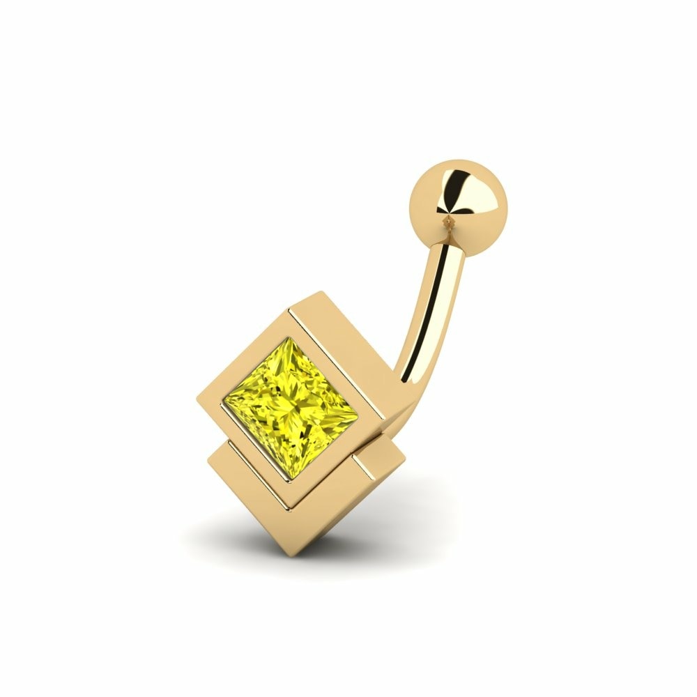 Yellow Diamond Ear Piercing Amulet