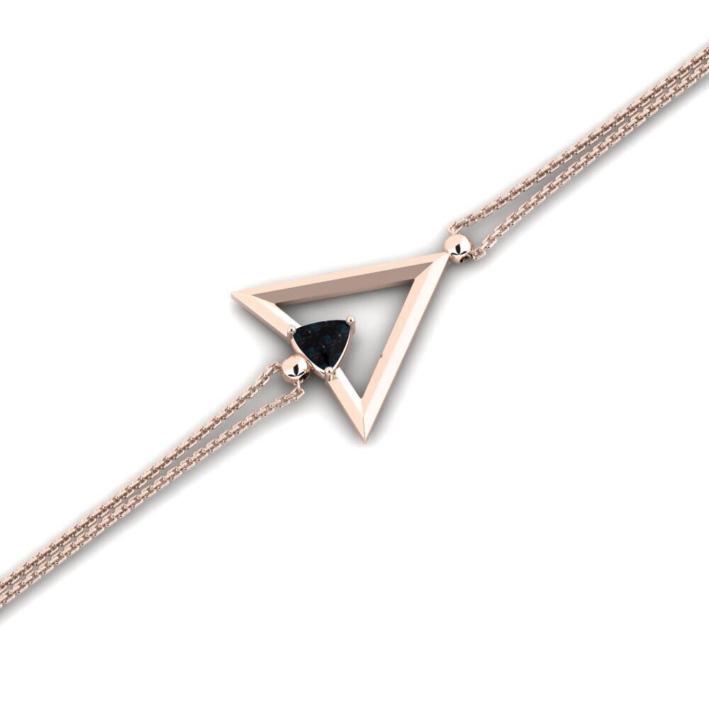 9ct Rose Gold Black Opal Women's Bracelet Amundir