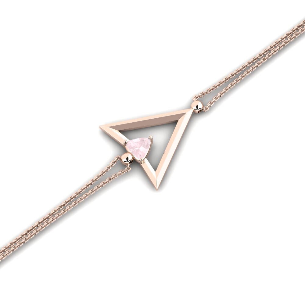 9ct Rose Gold Rose Quartz Women's Bracelet Amundir