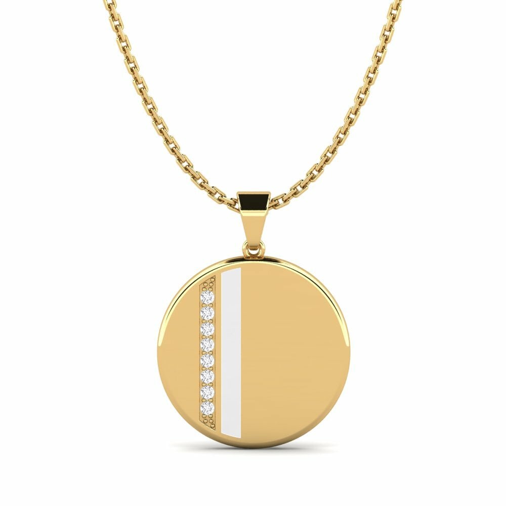 Vàng 9K Đá Sapphire Trắng Mặt dây chuyền nữ Amused